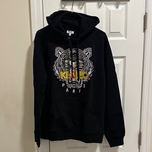 Kenzo Black Hoodie with Colorful Tiger Design